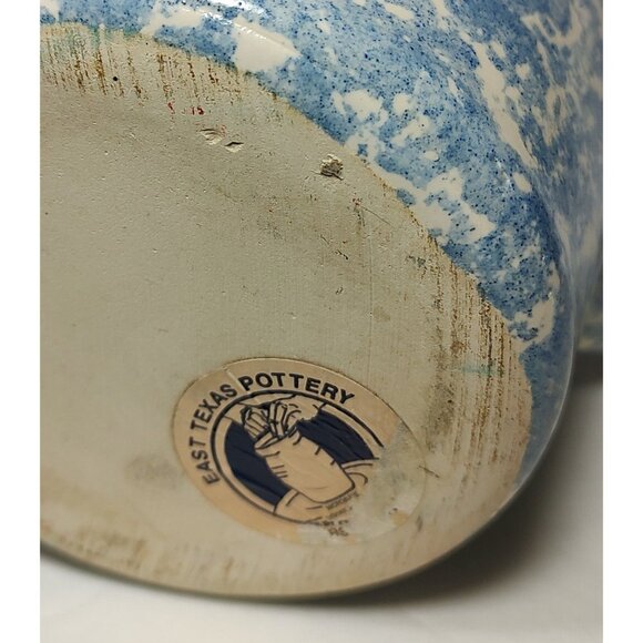 East Texas Pottery Heart & Blue Spongeware Pattern & Unbranded Rooster Pitcher - Picture 4 of 11